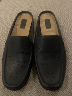Duck Head Women's Flat Mule Size 8.5 AA Blue Leather Comfy Slip On Casual Work
